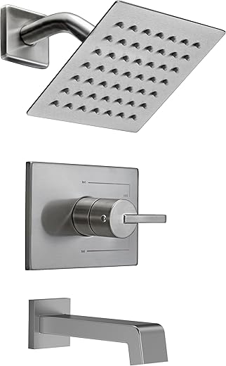 Bathtub Shower Systems, Tub and Shower Faucet Set Combo with 6 Inch Brushed Nickel Shower Faucet Set, Shower Tub Faucets Sets Complete (Valve Included)